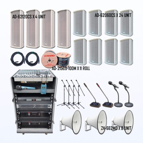 Paket BMA7 Tata Suara Sound System MASJID AGUNG PEAVEY + AUDERPRO Column Premium