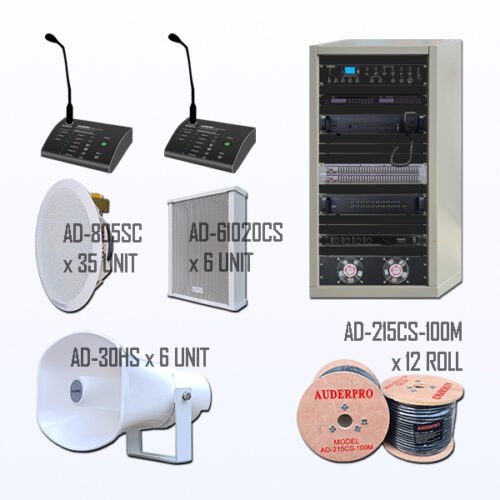 Paket BPA-9 Sound System Paging + BGM+ Alarm Evacuation + Car Call Gedung AUDERPRO CAMBRIO 6 Zone