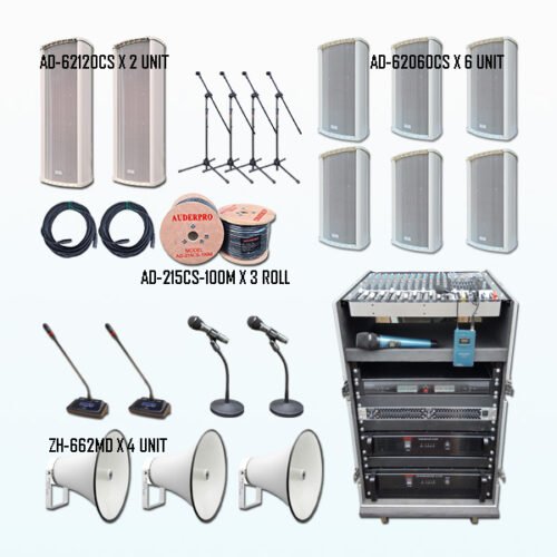 Paket BSM7 Tata Suara Sound System MASJID BESAR SOUNDCRAFT + AUDERPRO Column Premium