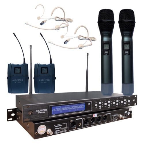 Microphone Wireless AUDERPRO AP-929WM-2H2A Digital 2 Genggam + 2 Headset Original Garansi 1 Tahun