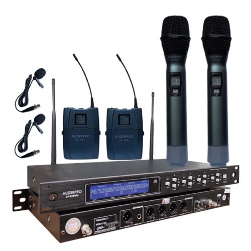 Microphone Wireless AUDERPRO AP-929WM-2H2L Digital 2 Genggam + 2 Jepit Original Garansi 1 Tahun