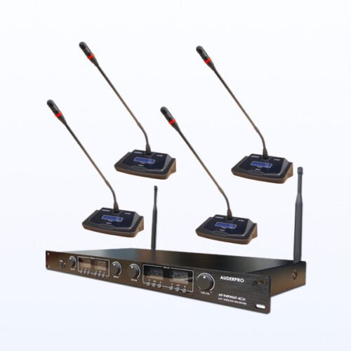 Microphone Meja Wireless Professional AUDERPRO AP-949WMT-4CH Cocok Untuk Meeting Dan Pidato