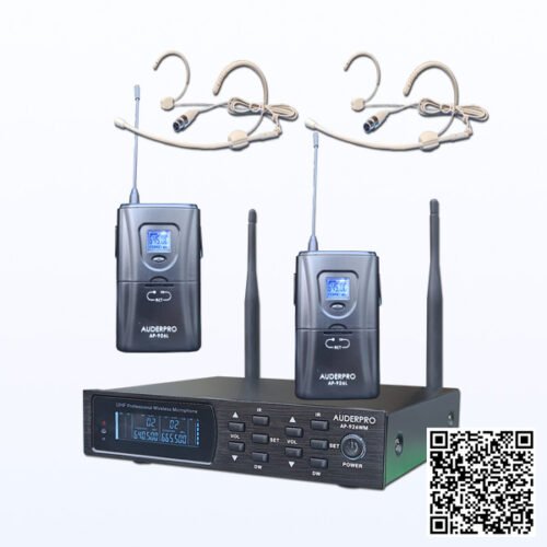 Microphone Wireless AUDERPRO AP-926WM-AA Slim 2 Unit Mic Bodypack + Headset Original Garansi