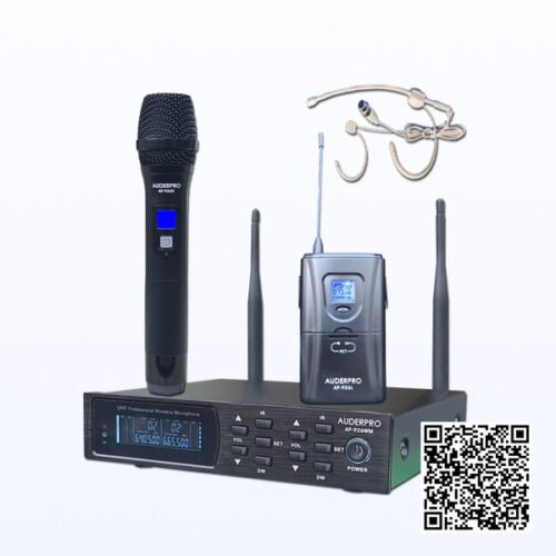 Microphone Wireless AUDERPRO AP-926WM-HA Slim 1 Genggam + 1 Bodypack + Headset Original