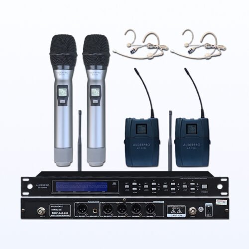 Microphone Wireless AUDERPRO AP-929WM-2H2A Digital 2 Genggam + 2 Headset Original Garansi 1 Tahun