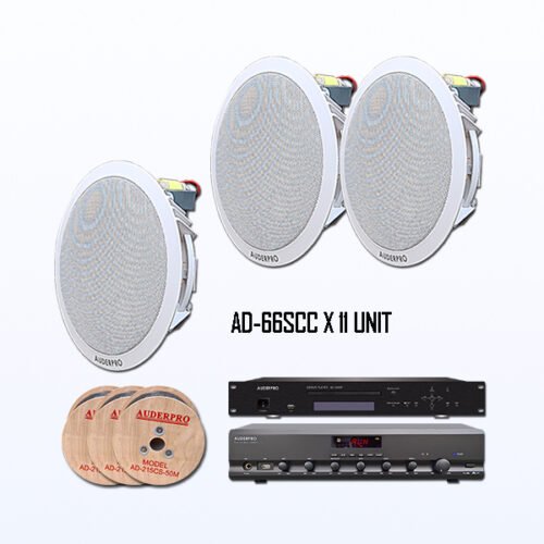 Paket BCE8 Sound System Softmusik Restoran Kantor Store Museum Ceiling AUDERPRO ECO AD-66SCC