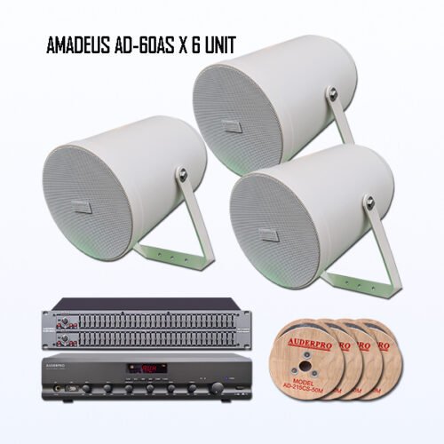 Paket BAS11 Sound System Softmusik Museum Galeri Kantor Speaker AUDERPRO AMADEUS AD-60AS