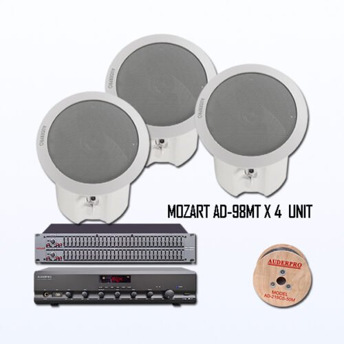 Paket BMT10 Sound System Softmusik Cafe Kantor Hotel Speaker Ceiling AUDERPRO MOZART AD-98MT