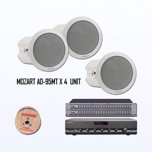 Paket BMT12 Sound System Softmusik Cafe Kantor Hotel Speaker Ceiling AUDERPRO MOZART AD-95MT