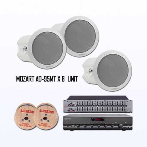 Paket BMT6 Sound System Softmusik Cafe Kantor Hotel Speaker Ceiling AUDERPRO MOZART AD-95MT