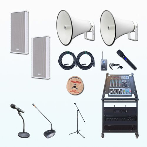 Paket BMK9 Tata Suara Audio Sound System MASJID KECIL Column Speaker AUDERPRO AD-61040CS