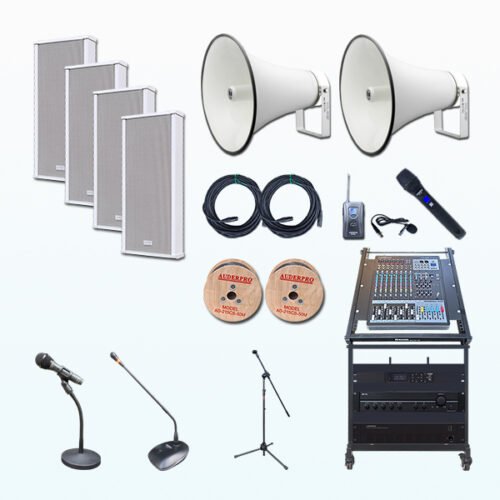 Paket BMK4 Tata Suara Audio Sound System MASJID KECIL Column Speaker AUDERPRO AD-61040CS