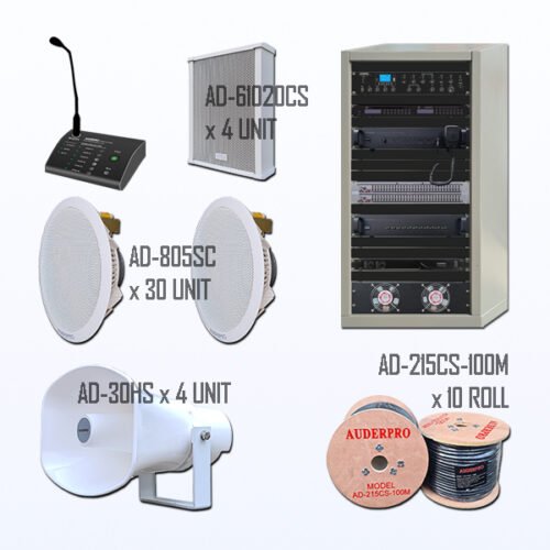 Paket BPA-10 Sound System Paging + BGM+ Alarm Evacuation + Car Call Gedung AUDERPRO CAMBRIO 6 Zone