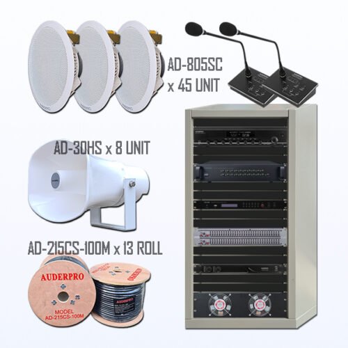 Paket BPC-7 Audio Paging + BGM + Car Call Gedung Kantor Rumah Sakit AUDERPRO CAMBRIO 2 Zone