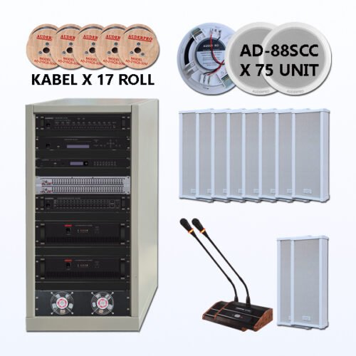 Paket BPG-3 Sound System Paging + BGM Musik AUDERPRO Produk Original Garansi Resmi 1 Tahun