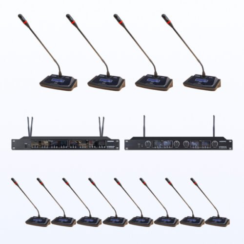 Paket BK-10 Mic Meja Wireless AUDERPRO AP-949WMT Frekuensi UHF Digital – Tanpa System Chairman