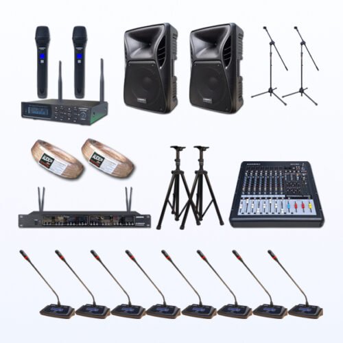 Paket BK-5 Mic Meja Wireless AUDERPRO AP-949WMT Frekuensi UHF Digital – Tanpa System Chairman