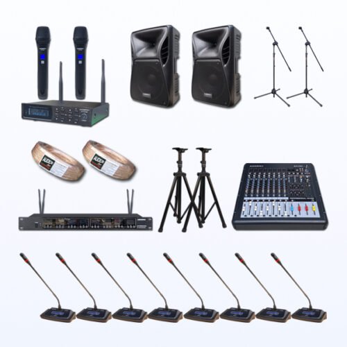 Paket BK-6 Mic Meja Wireless AUDERPRO AP-949WMT Frekuensi UHF Digital – Tanpa System Chairman