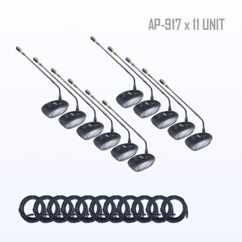 Paket BM-10 Mic Meja Kabel AUDERPRO AP-917 Support Phantom & Baterai – Tanpa System Chairman
