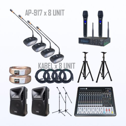Paket BM-4 Mic Meja Kabel AUDERPRO AP-917 Support Phantom & Baterai – Tanpa System Chairman