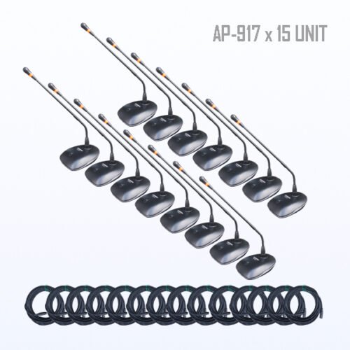 Paket BM-9 Mic Meja Kabel AUDERPRO AP-917 Support Phantom & Baterai – Tanpa System Chairman