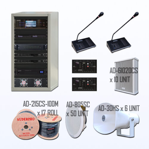 Paket MAT-6 Sound System Paging + BGM+ Alarm Evacuation + Car Call Gedung AUDERPRO MATRIX 8 Zone