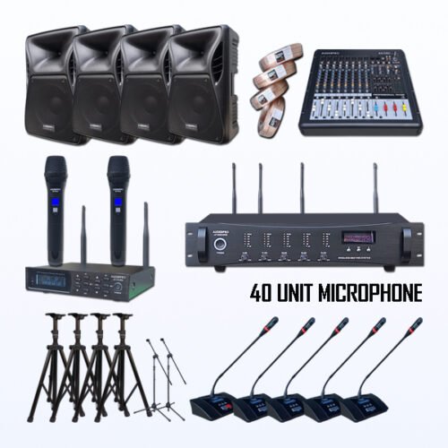 Paket BMW-1 AUDERPRO Wireless Conference Pakai 41 Mikrofon UHF Original Untuk Ruang Meeting & Konferensi