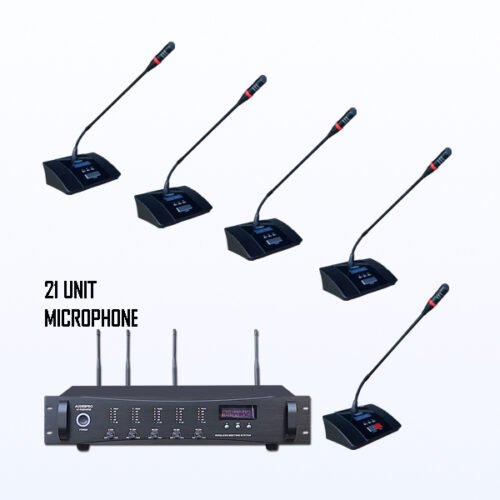 Paket BMW-12 AUDERPRO Wireless Conference Pakai 21 Mikrofon UHF Original Untuk Ruang Meeting & Konferensi