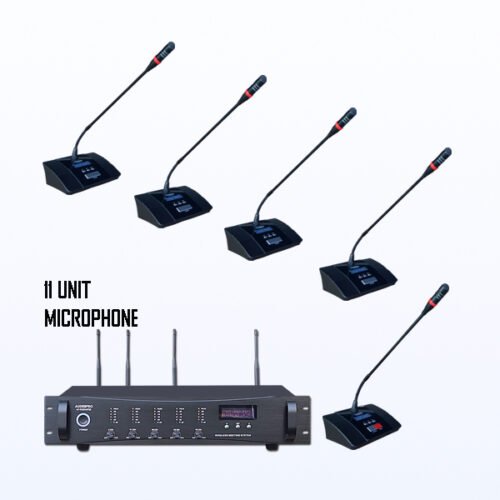 Paket BMW-14 AUDERPRO Wireless Conference Pakai 11 Mikrofon UHF Original Untuk Ruang Meeting & Konferensi