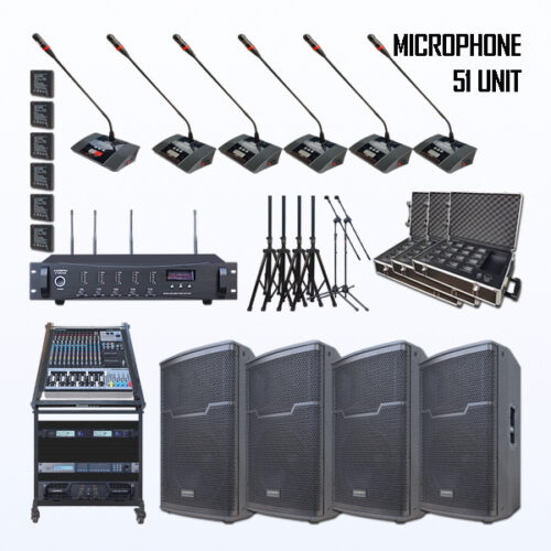 Paket BRM-1 Mic Conference Wireless AUDERPRO AP-9000R Pakai 51 Mikrofon UHF + Baterai Rechargeable