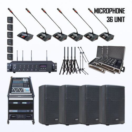 Paket BRM-3 Mic Conference Wireless AUDERPRO AP-9000R Pakai 31 Mikrofon UHF + Baterai Rechargeable